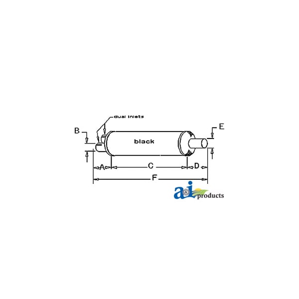 Muffler 45" x9.5" x9.5"